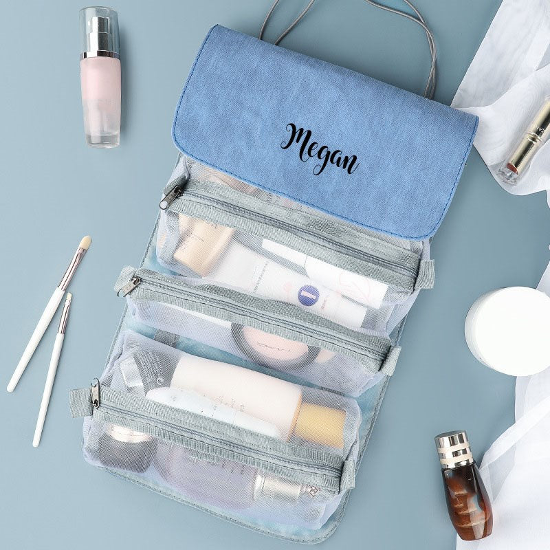 diy travel makeup roll bag Roll Up Makeup Bag Cosmetic Bag Travel Case Toiletry Organizer – kubag