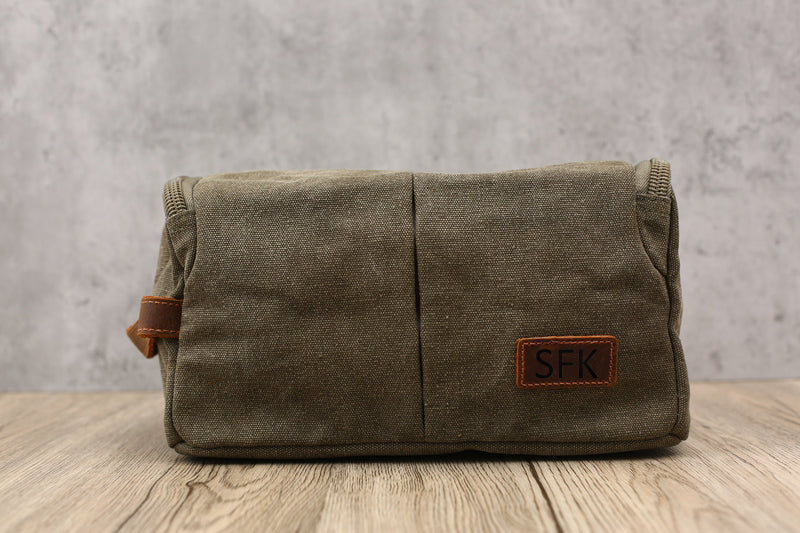 Personalized Hanging Toiletry Bag Canvas Dopp Kit Bag