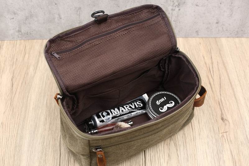 Personalized Hanging Toiletry Bag Canvas Dopp Kit Bag